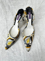 Emilio Pucci satin sling back heel