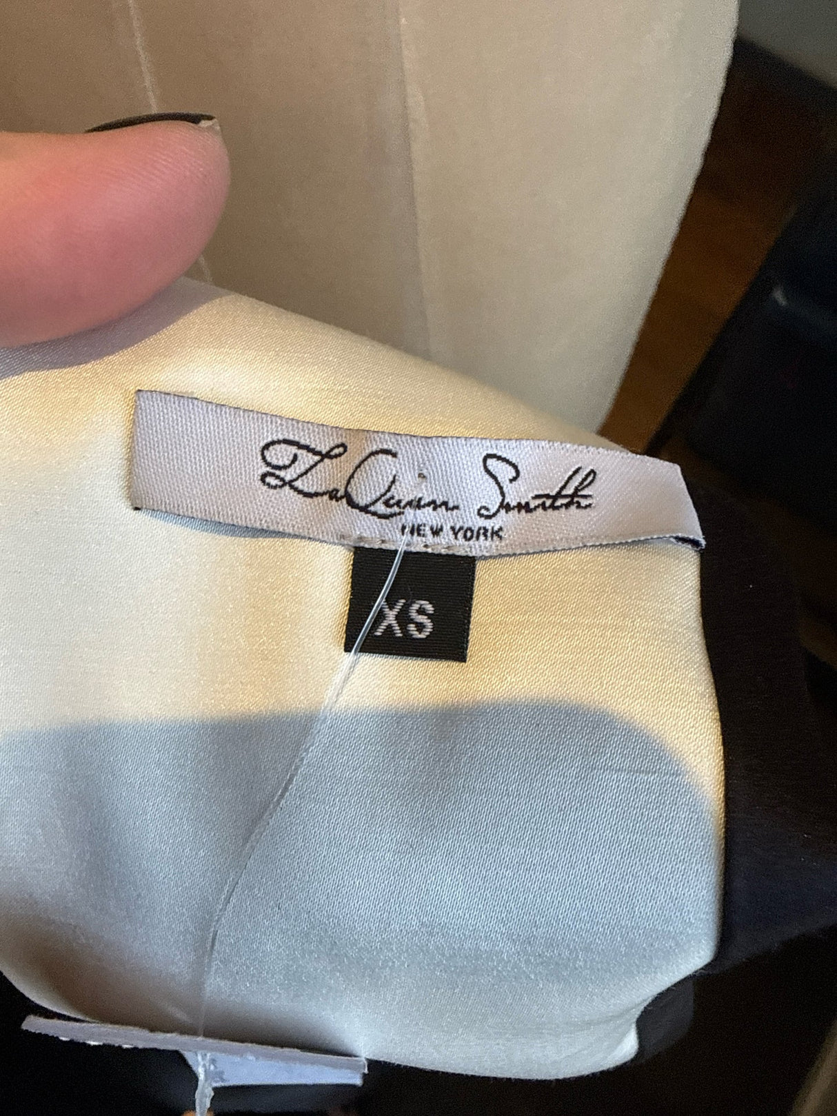 LaQuan Smith Size XS Black & White Tuxedo Dress NWT