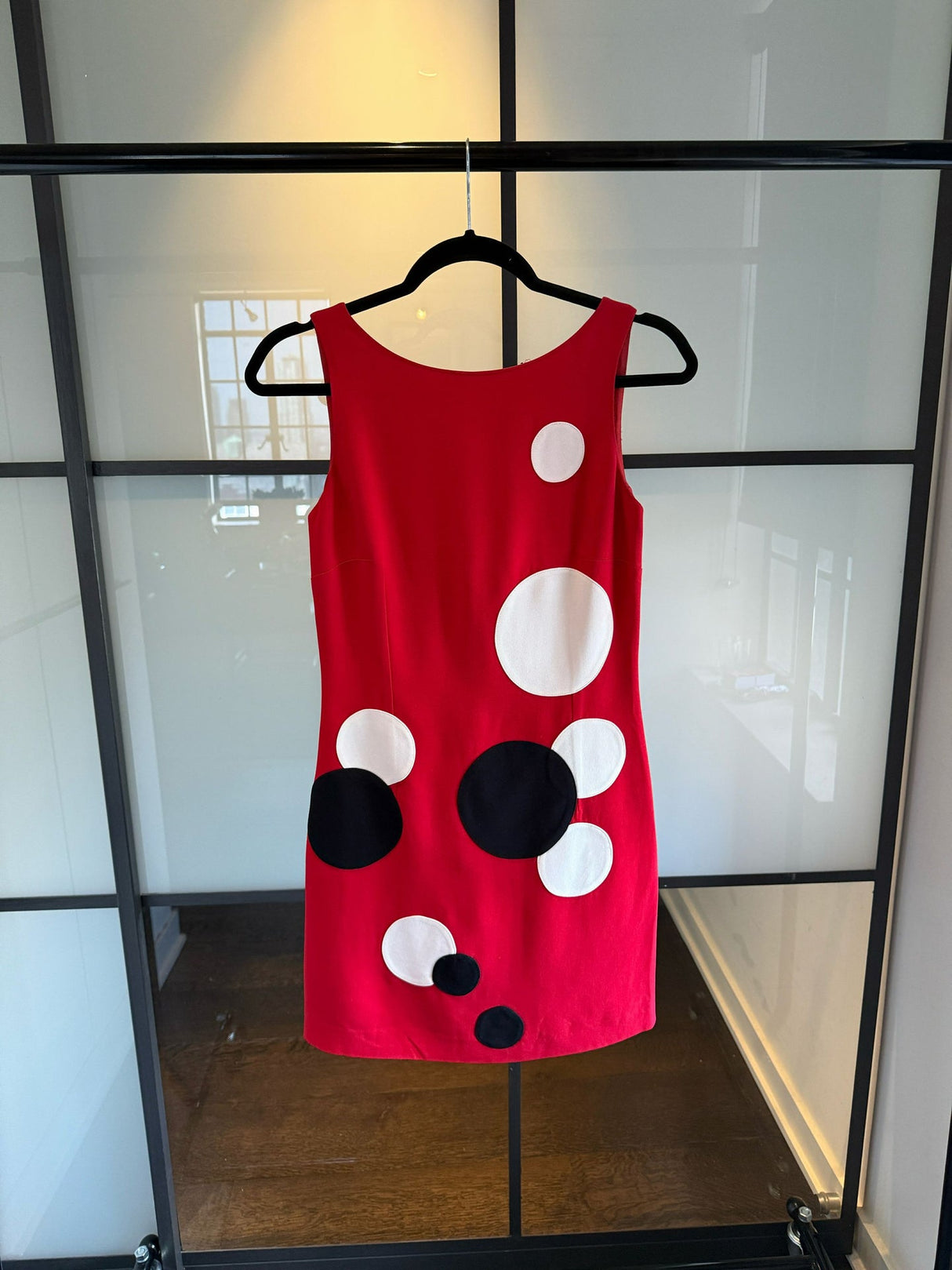 Moschino Cheap & Chic Red & Black Polka Dot Sheath Dress