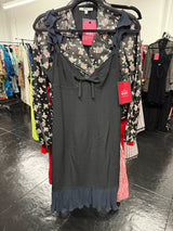 Moschino Size 10 Black Ruffle Hem Slip Dress