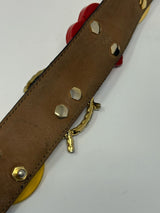 Moschino Black Leather Anarchy Smiley Face Heart Peace Sign Belt