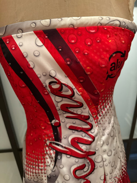 Moschino Red & White Size 6 Strapless Coca-Cola Dress
