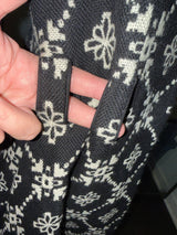 Moschino Size 8 Black & White Wool 3/4 Sleeve Coat