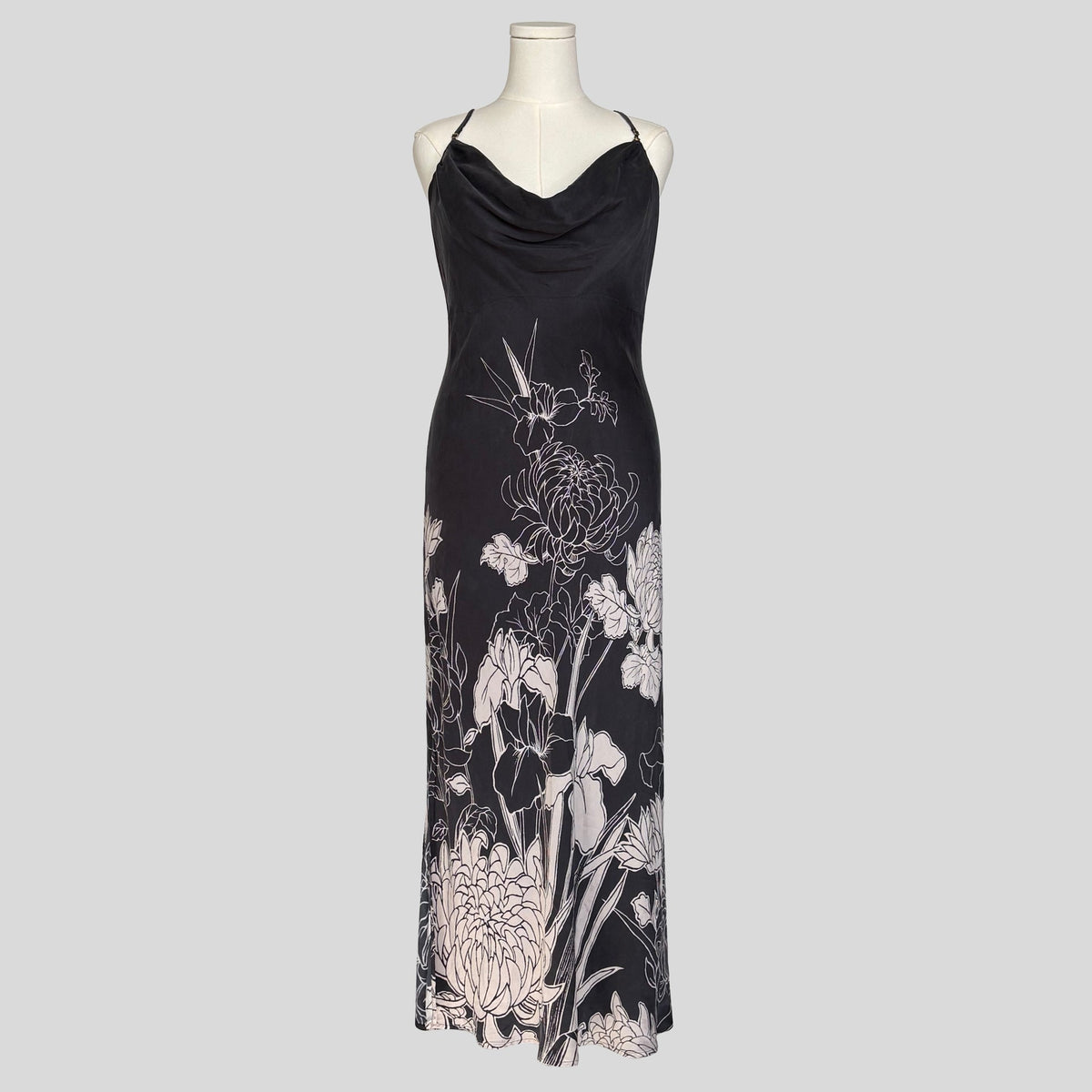 Draped floral gown