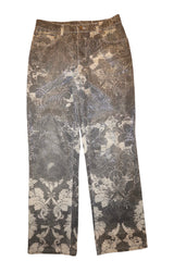 Roberto Cavalli gray jeans with baroque and metallic print (M)
