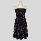 Strapless polka dot dress