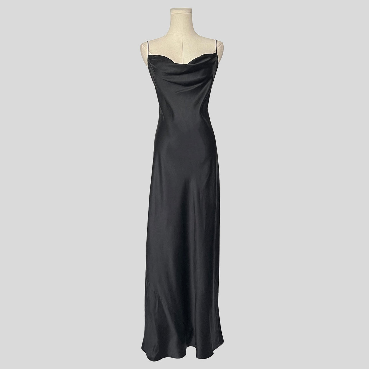 Draped backless silk gown