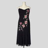 Embroidered floral midi dress