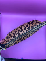 Preloved Clare V Leopard Pony Hair Clutch