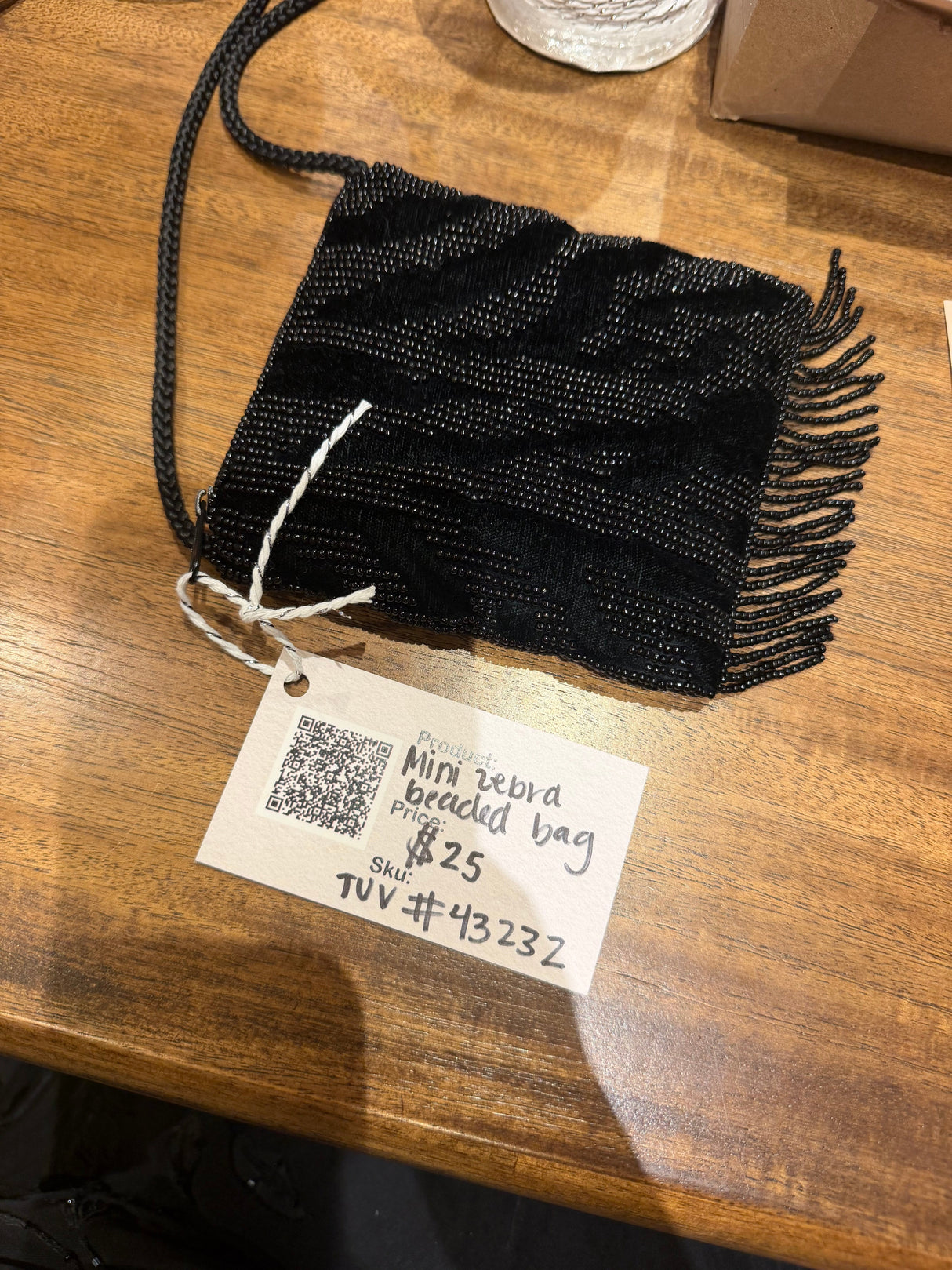 Mini zebra beaded bag #43232