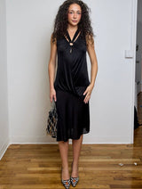 2000's Just Cavalli Black Draped Halter Dress
