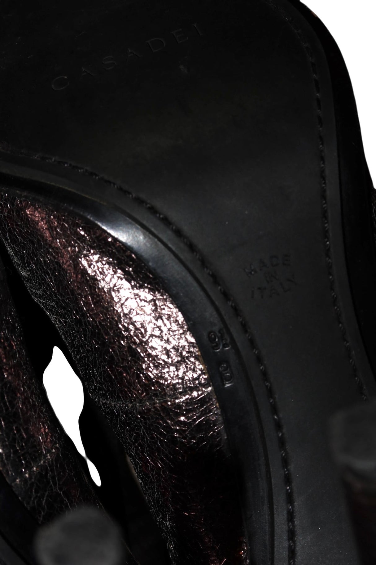 Casadei black pinstripe boots with silver details (9.5)
