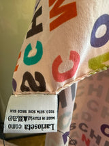 Moschino Pink Silk Letters Dress Scarf