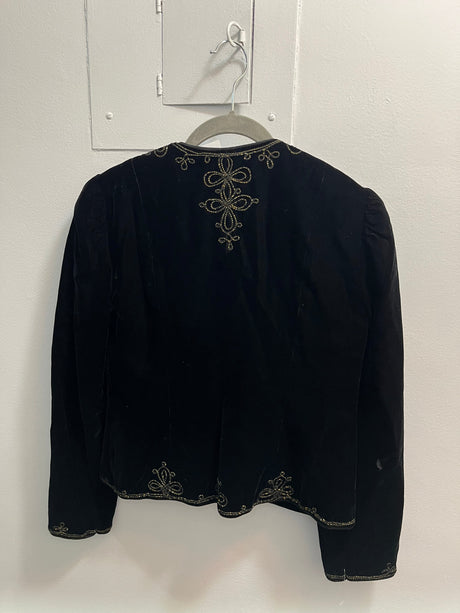 Vintage Oscar de La Renta Velvet Blazer with Gold Embroidered Detail size 6