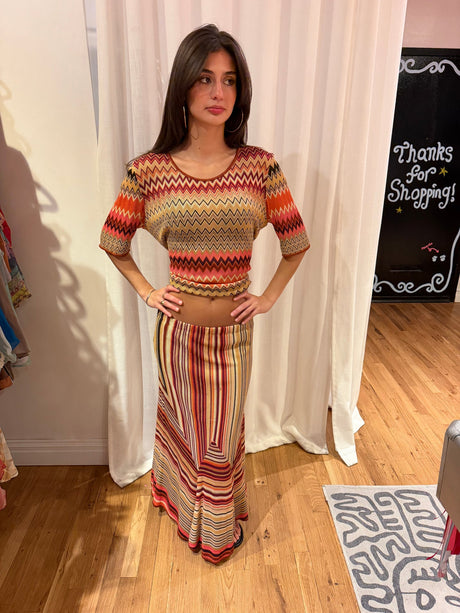 “As is” vintage Missoni shirt and skirt 2 piece set TUV #32135