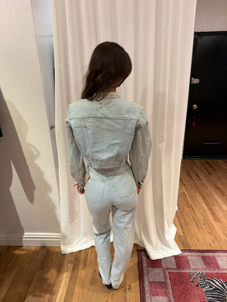 Y2K denim mirrored jean jacket set - sku tuv #32345