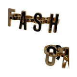 Moschino Gold Fashion Fash On Fash Off  Kunckle Rings Set of 3