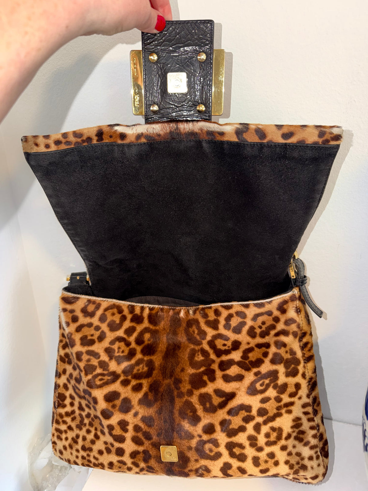 Rare Vintage Pong Hair Cheetah Mama Baguette