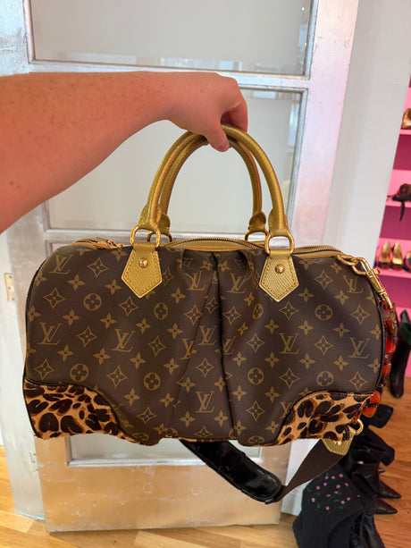 Authentic Louis Vuitton Limited Edition Monogram Leopard Stephen Bag with Leopard Pony Hair circa 2006