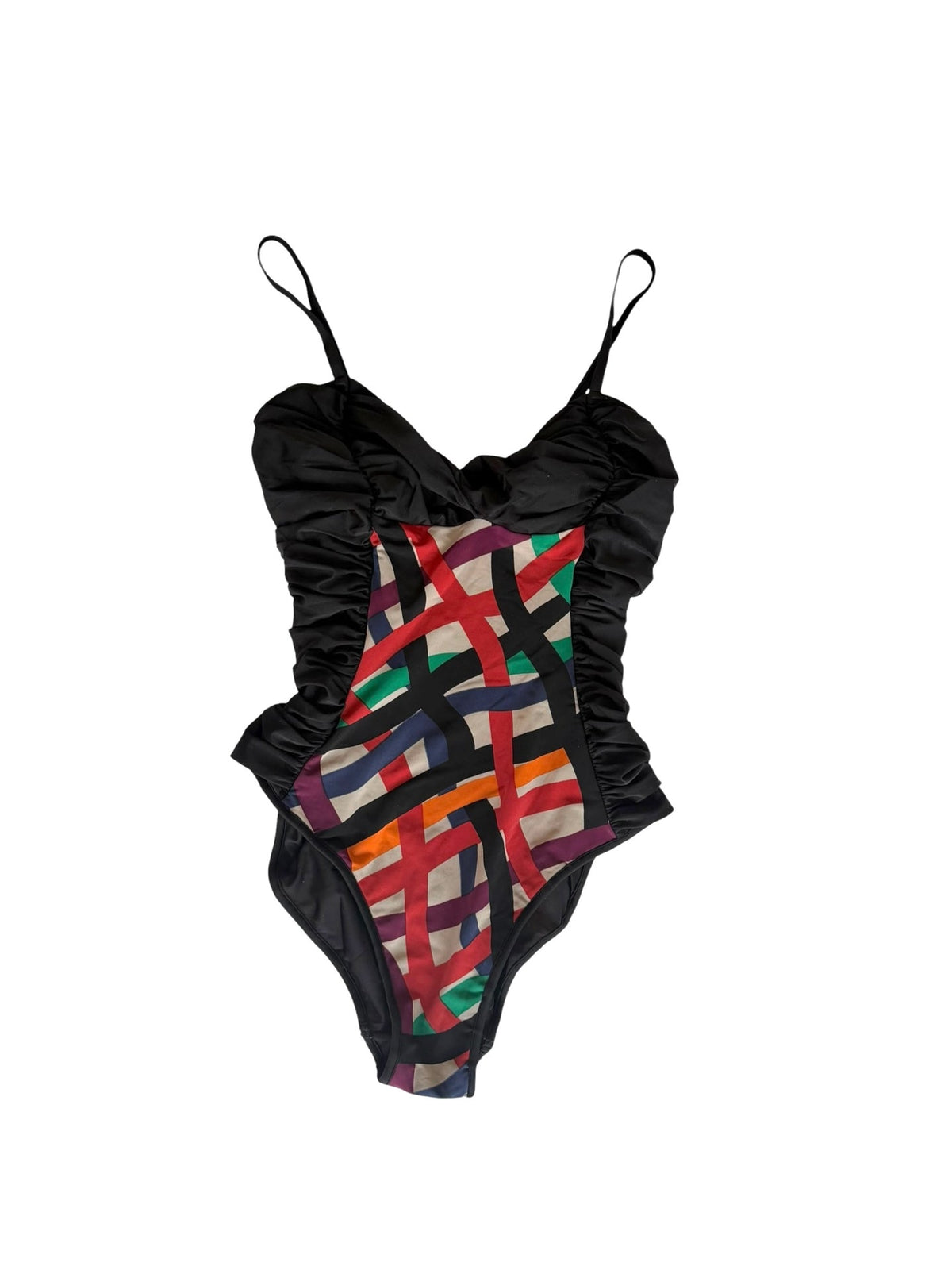 Missoni black/ multi color ruffle swimsuit (42)