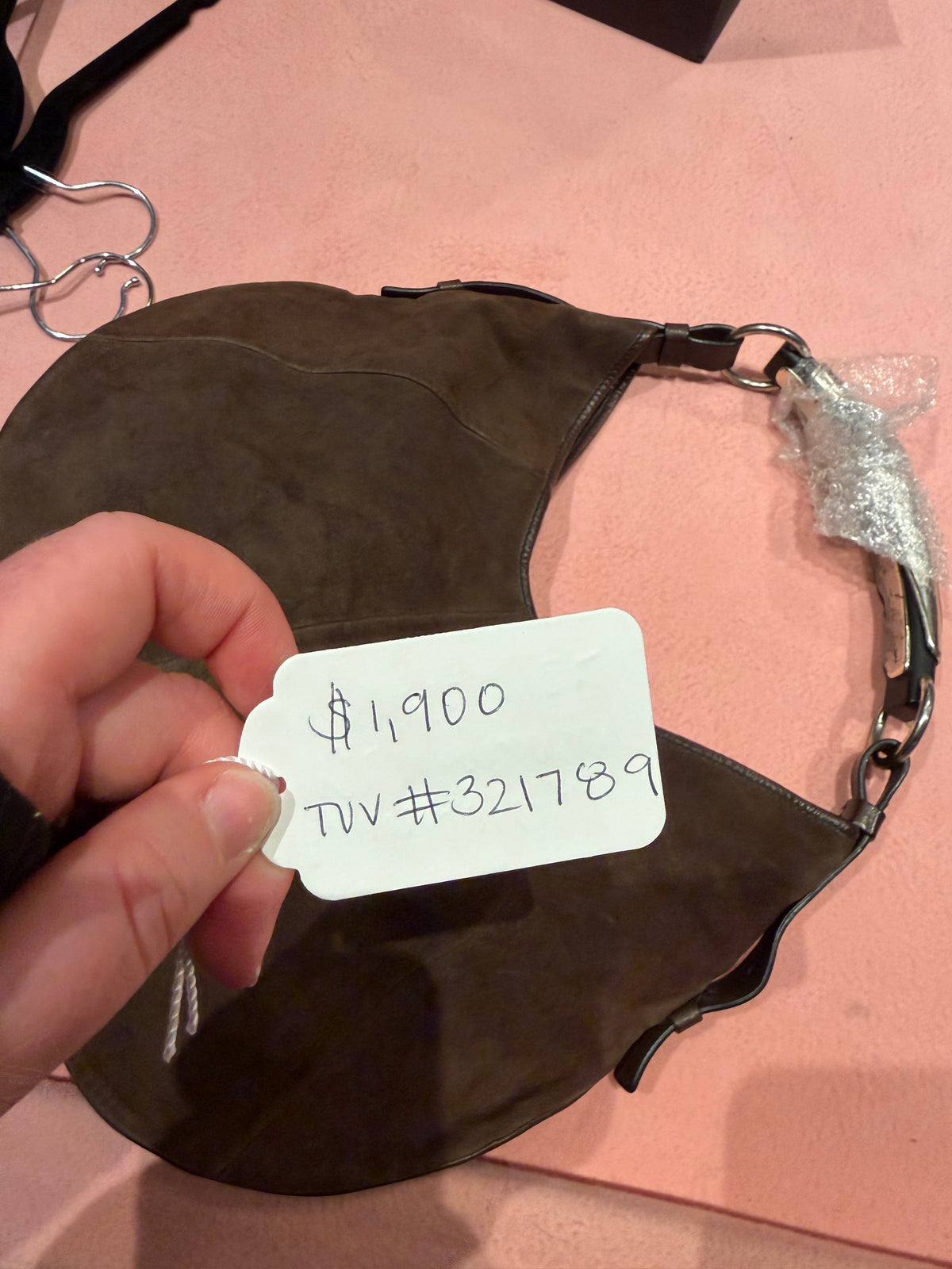 Brown Suede YSL Mombasa Purse - Y2K - TUV #321789