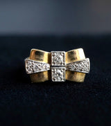 18K Gold and Diamonds Retro Era Tank Ring