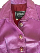 Gianni Versus Versace purple leather jacket with medusa buttons