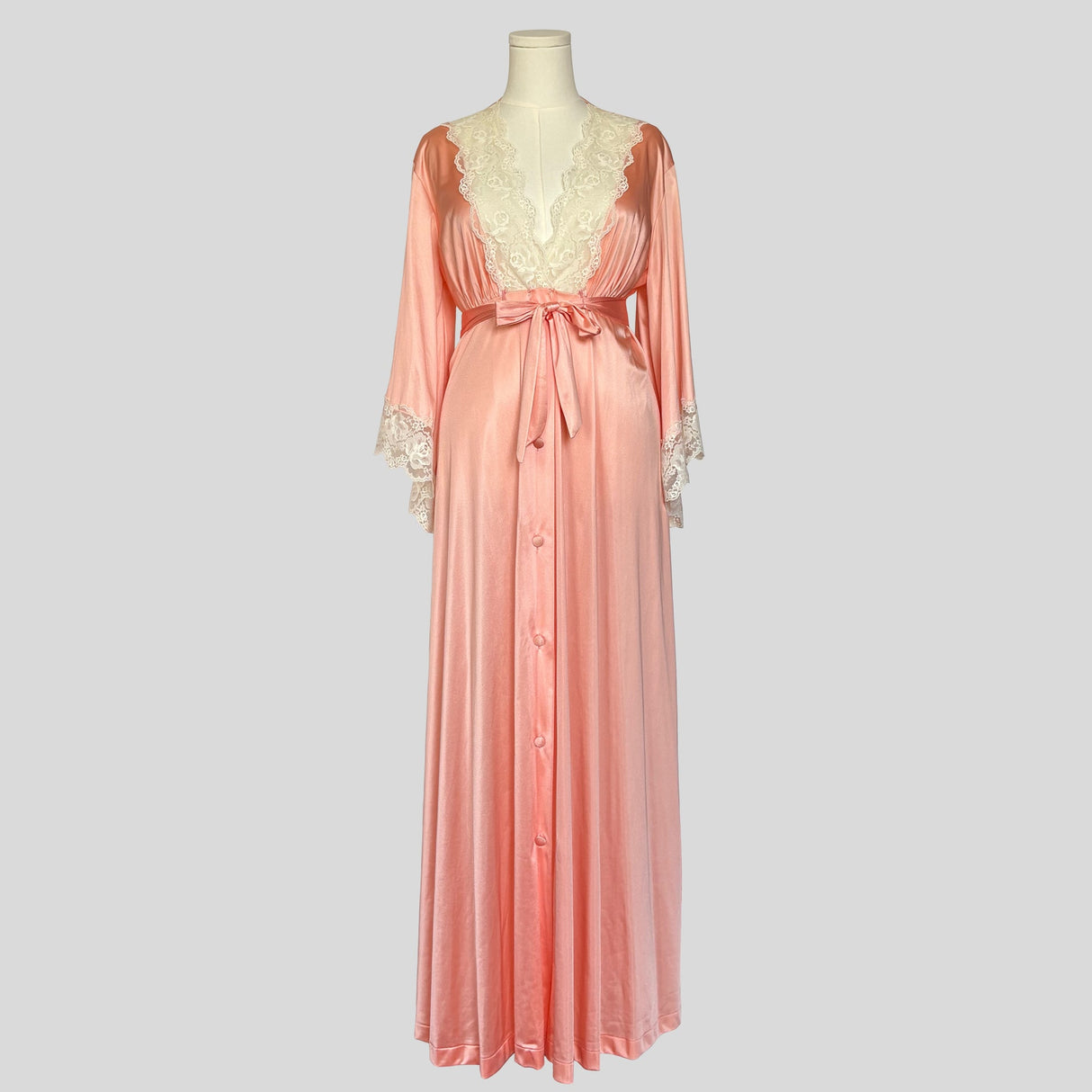 Lace trim robe