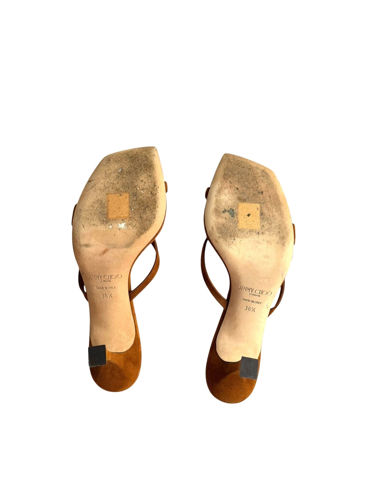 Jimmy Choo camel suede flip flop heels (36.5)