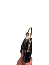 Gucci black alligator mini bag with gg crystal embellished ball closure by Tom Ford
