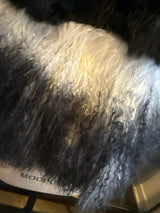 Adrienne Landau Size S Black & White Fox Rabbit Lamb Fur Vest