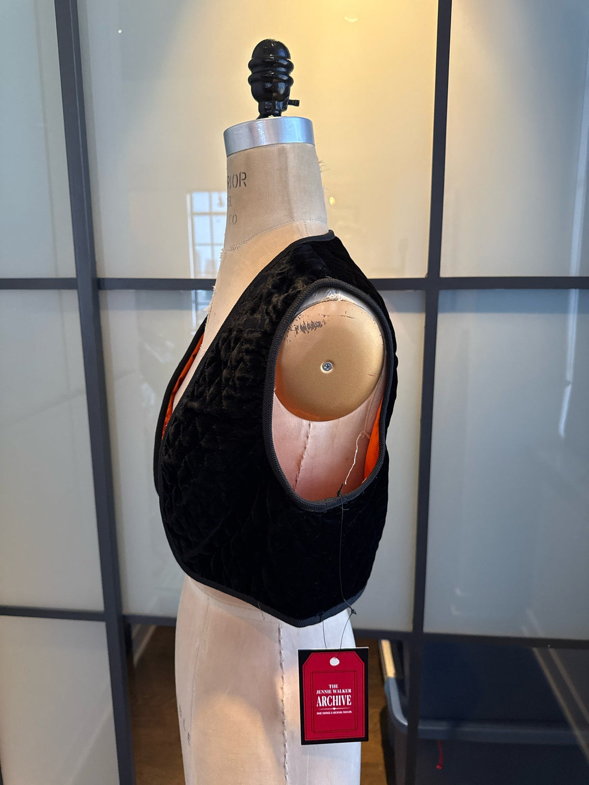 Anthony Muto AM/PM Size S/M Black & Orange Velvet Vest