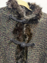 Rani Aribella Cashmere + wool fur trimmed cardigan
