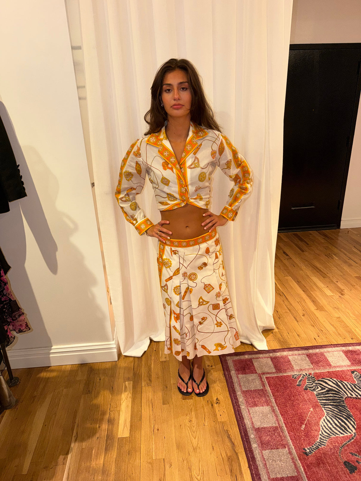 Emilio pucci white and orange two piece set tuv #33234