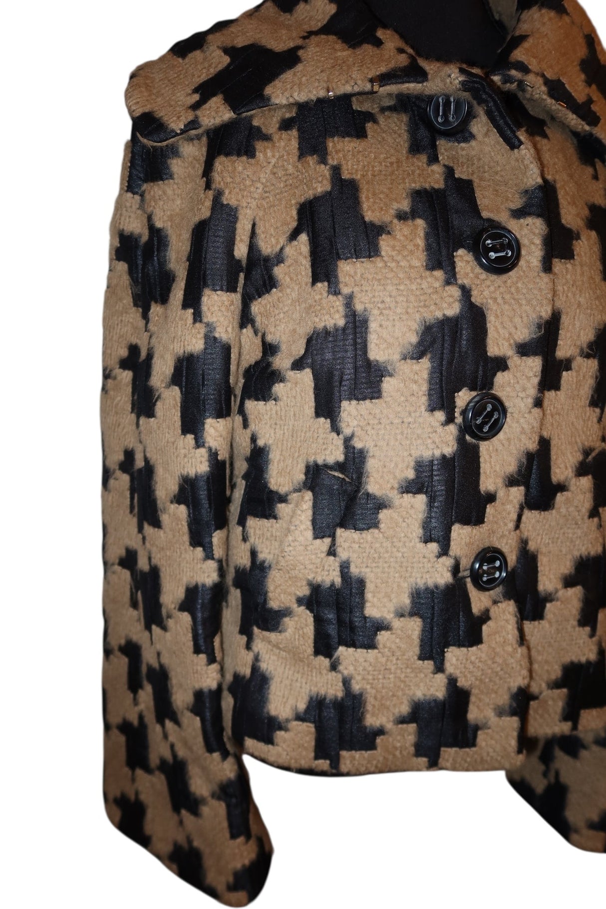 Escada black and camel houndstooth jacket