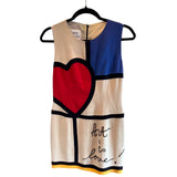 Moschino Cheap & Chic Blue & Ivory Art Is Love Sheath Dress