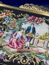 Jolles Original Austrian Petit Point Evening Bag w/matching mini floral coin purse