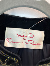 Vintage Oscar de La Renta Velvet Blazer with Gold Embroidered Detail size 6