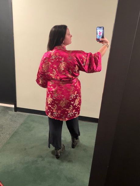 100% silk pink Asian robe/dress - tuv #103