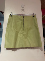 As is green Y2K leather skirt with flower TUV #31251