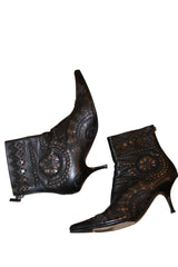 Oscar de la Renta black beaded booties (38)