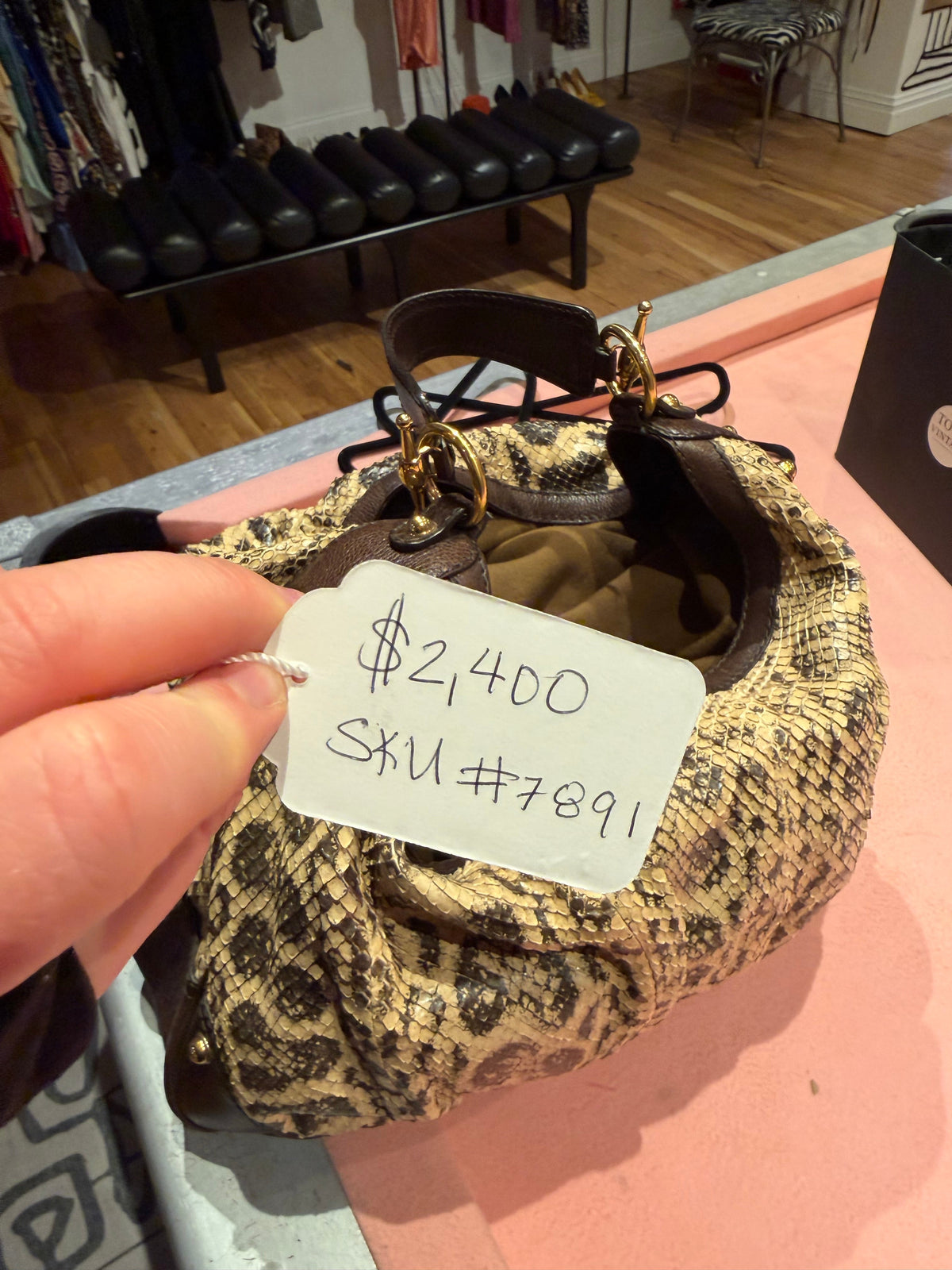 Gucci Hobo Python bag sku tuv #7891