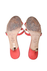 Jimmy Choo orange mules with oval detail (36.5)