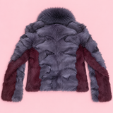 Purple & Burgundy Two-Tone Fur Jacket