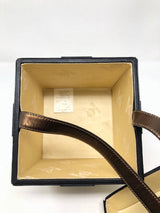 Moschino Brown Gold Leather Gift Box Bag Purse