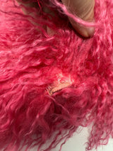 Moschino Fuschia Mongolian Lam Fur Wrap