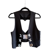 Moschino Cheap & Chic Black Cut Out Heart X O Vest