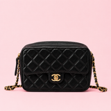 Chanel Black Quilted Lambskin Camera Bag