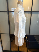 Burberry Size 38 Ivory White Leather Hook Eye Jacket