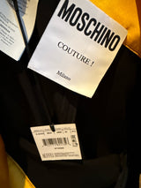 Moschino Black & Yellow Satin Bow Pants